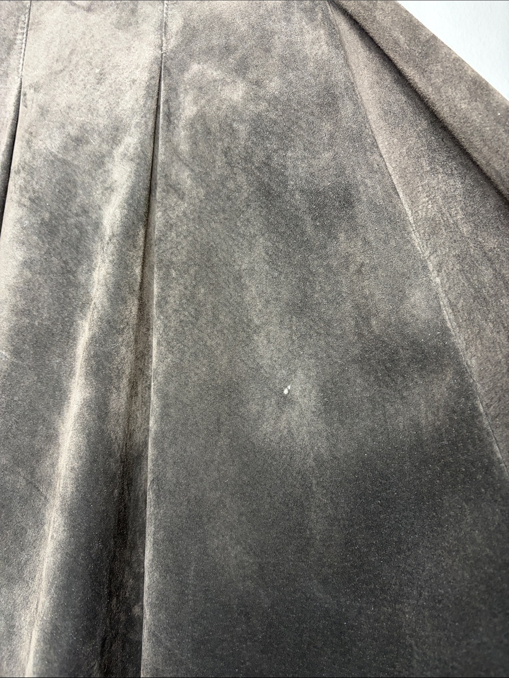 Danier Genuine Suede Pleated A-Line Midi Skirt - Deep Chocolate Brown Size 12 - Picture 11 of 16